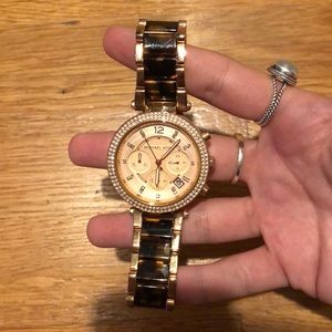 Michael Kors tortoise/rose gold watch